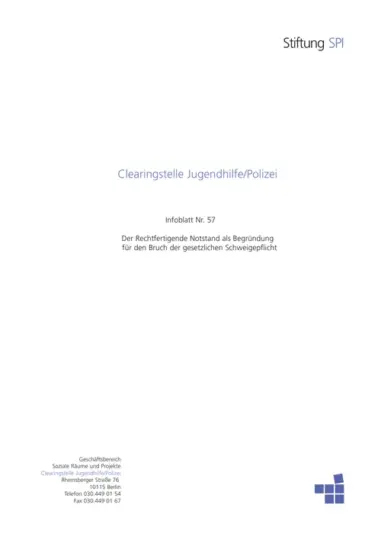 Infoblatt 57: Der Rechtfertigende Notstand als Begründung für den Bruch der gesetzlichen Schweigepflicht